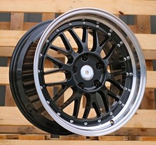 4X 17 Zoll LM Style Deep Dish SCHWARZ Felgen 7,5J ET34 für BMW E36 E46 E90
