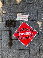 ZLS Metall Konvolut = Zuglaufschild / Eisenbahnschild / Gleis-Befestigungsteile