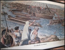 alte Lehrkarte " Seeschlacht