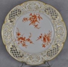 KPM Berlin Durchbruchteller Besitzermarke Kaiser Wilhelm II 1.Wahl 22cm