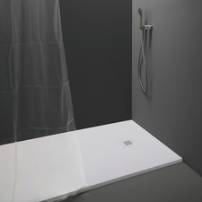 Duschwanne Mineralguss Premium Weiß Leicht und Massiv Antirutsch inkl. Siphon