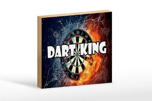 Holzschild darts dart king - dart, king,