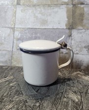 Weisser Emaille Deckel Becher
