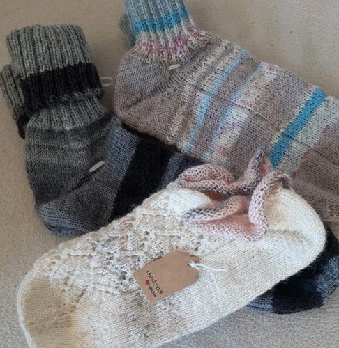 Wollsocken handgestrickt - handgestrickt,