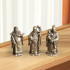 Messing Fu Lu Shou Statue