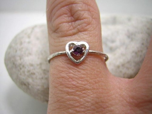 Rubin herz ring 925 - herz,