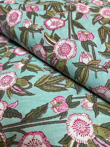 Indisch grün hand blockdruck - grün,
