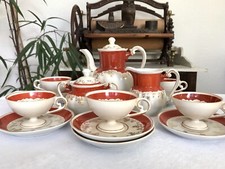 Art Déco alt Porzellan Kaffeeservice Mokka 5 Personen Edel Oscar Schlegelmilch