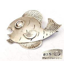Vintage brosche fisch - brosche, 835er