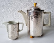 Tolle WMF Art Deco Warmhaltekanne mit Milchkanne - Bauhaus Design um 1935 DRP