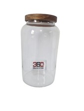 Vorratsglas Glas mit Holz Deckel, 2600ml Glasbehälter  Luftdicht