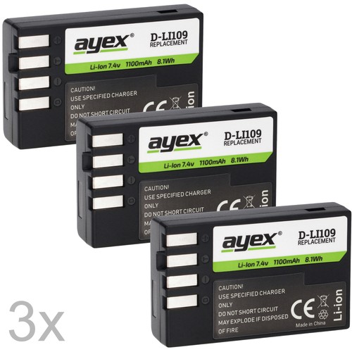 Ayex li109 akkus 3er set - d-li109,