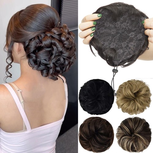 Clip messy hair bun - messy,