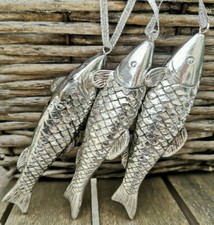 3 x Fische zum Hängen Silber