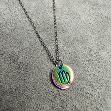 Halskette Edelstahl Regenbogen Sternzeichen Anhänger 45cm Damen Schmuck Geschenk