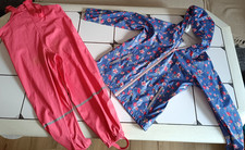 Matchanzug 2tlg. Matchhose Regenjacke Kinder Jacke Rosa Blau Gr. 122/128 Mädchen
