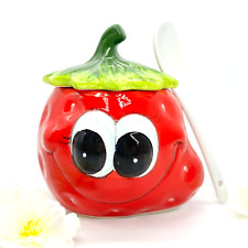 Zuckerdose Marmeladendose Lustige Erdbeere mit Löffel Funny Fruits Früchte