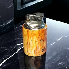 ONYX TISCH-FEUERZEUG GAS ITALIEN 1960er SPACE AGE MARMOR BRAUN