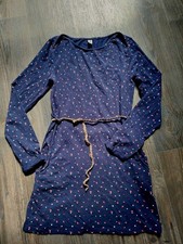 NEU:Pünktchen-Kleid & Flecht-Gürtel. XS*158/164*YIGGA*dunkelblau*seitl. Taschen