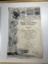 Menü A ALBERT LEBRUN BANKETT GESCHENKT AN DEN PRÄSIDENTEN DER REPUBLIK