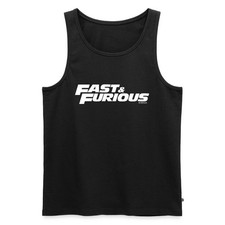 Fast and Furious klassisches Logo weiß Männer Premium Bio Tank Top