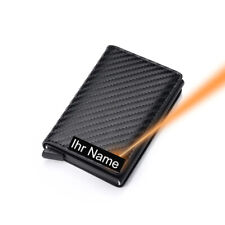 Kreditkartenetui Alu RFID Geldbörse Portemonnaie Carbon Optik  personalisiert 