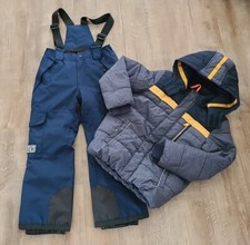 Schneeanzug/Skianzug: Gr. 128, 2-teilig,northville (C&A)+s.oliver, grau-schwarz 