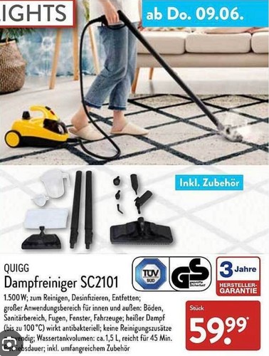 Quigg dampfreiniger 1500w - 1500w, 4