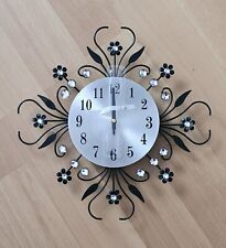 Strass Kristall Wanduhr Moderne Design Diamanten Blumen Küchenuhr Dekouhr NEU