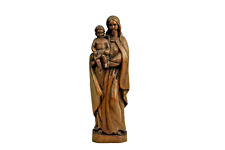 geschnitzte Holzfigur Holz Maria m. Kind Madonna Heilige Statue Spanisch