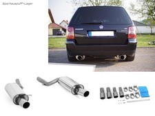 Fox Duplex Sportauspuff VW Passat 3B 3BG 4-Motion 1x100mm schräg eingerollt