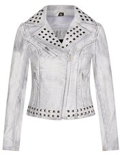 Damen leder weiss - weiss, nieten