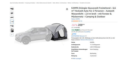 Kampa drängler busvorzelt - kampa,