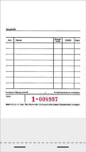 Rnk verlag kassenblock für - verlag,