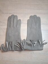 Damen Nappa-Chair-Leder-Handschuhe grau Gr 7 1/4 mit Viskoseinnenfutter