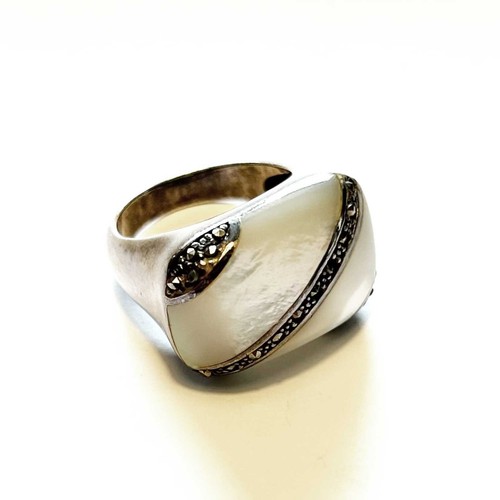 Schöner perlmutt ring - perlmutt, silber