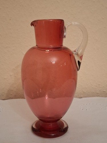 Seltener glaskrug vase hellrot - seltener,