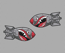 2x Bombe Aufkleber 80mm Hai Sticker Oldschool Hotrod USA V8 Auto Retro Kult V2