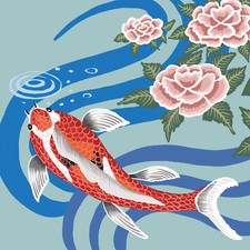 20 Servietten, Serviettentechnik Tamura Koi Fisch  ppd, 33x33