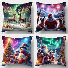 Weihnachten Kissenbezug Santa Hirsch Schneemann Sofa Auto Kissenhülle Deko Home