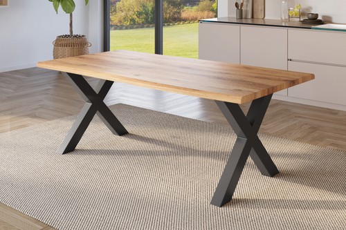 Esstisch baumkante holz - esstisch, holz-optik