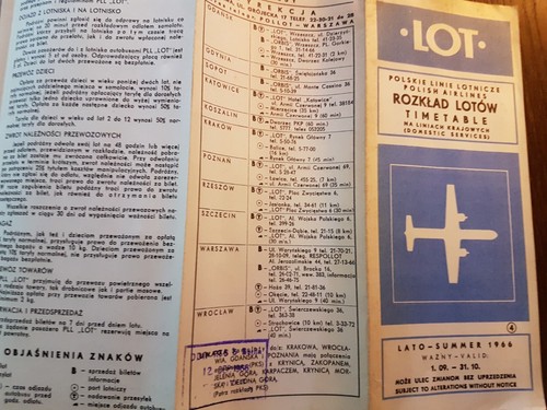 Lot timetable summer - summer, 1966