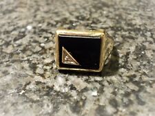 Herrenring mit Onyx und Diamant Gelb Gold / 8K Gr. ca. 67  TOP! 