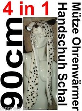 4in1 KOSTÜM DALMATINER KOPF MÜTZE OHRWÄRMER HANDSCHUHE ERWACHSEN KINDER KARNEVAL