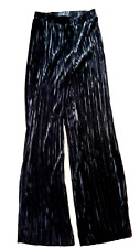 Modisch chic bequem bügelfrei schwarze Plisseehose glänzend neu 36 36/38 S