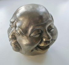 Buddhakopf Bronze Guss 4fach