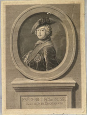Original Kupferstich 18.Jh Friedrich II von Preussen