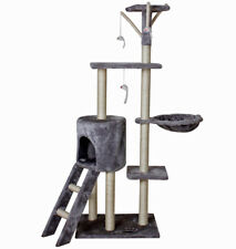 Kratzbaum Kletterbaum Katzenkratzbaum Spielbaum Katzenbaum grau 50 x 35 x 138 cm
