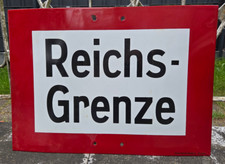 TOP großes Emailleschild -Reichsgrenze Reichs-Grenze--um 70 x 50 cm Reproduktion