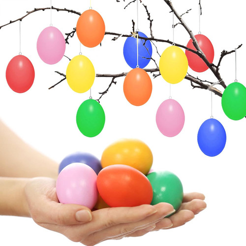 24x ostereier zum hängen bunt - ostereier,